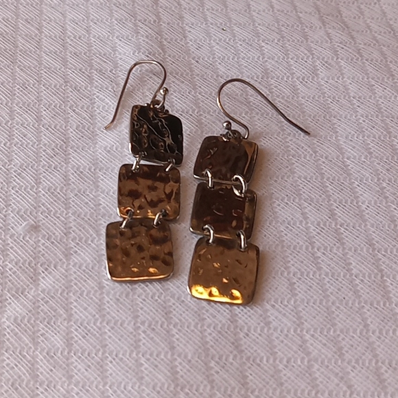 Sterling Silver Wire Dangle Earrings NWOT Shining Shimmering and Stunning - Picture 3 of 4